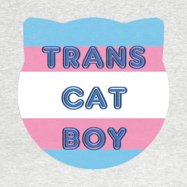 Trans Cat Boy Transgender Flag With Cat Ears Design by nhitori